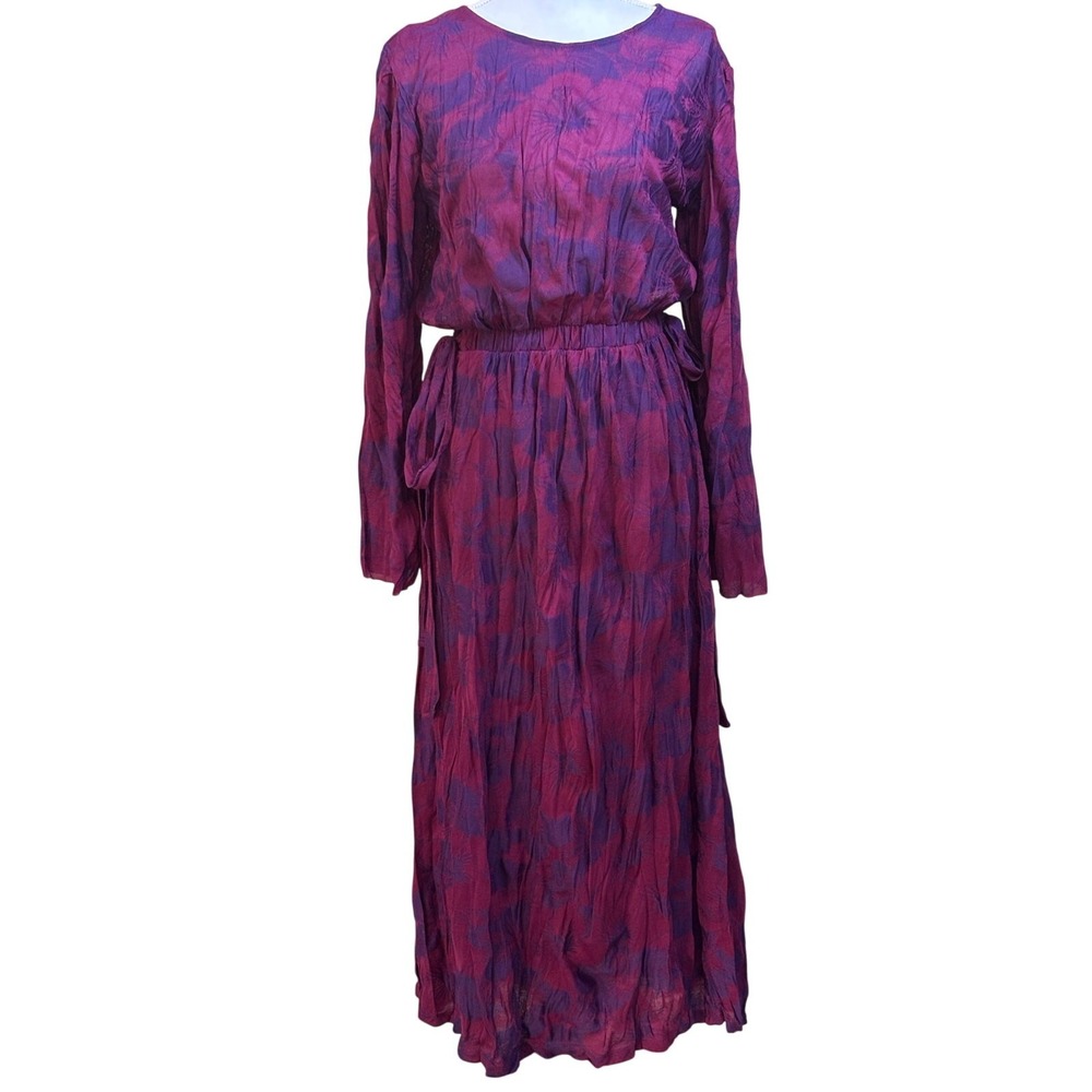 Zara Purple Magenta Floral Jacquard Maxi Dress S Soft Gothic Dark Feminine